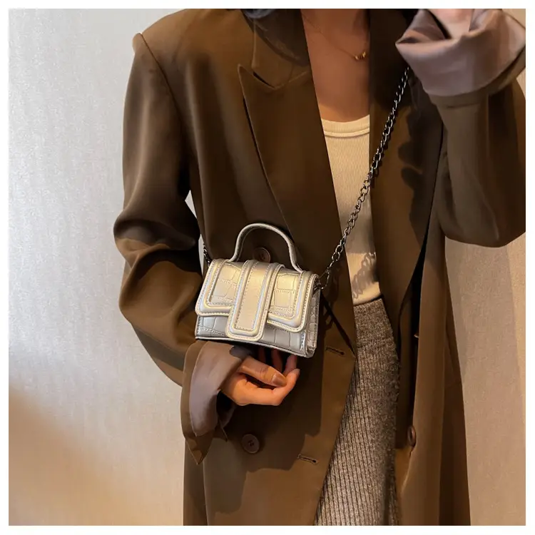 Mini Square Bag Women Silver Black 2024 Fashion — feature 15
