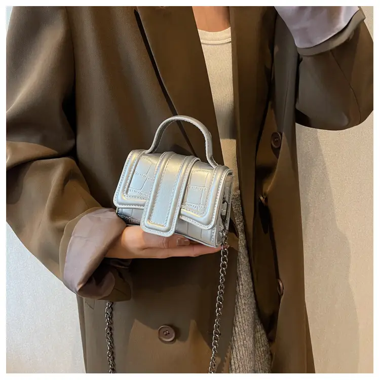 Mini Square Bag Women Silver Black 2024 Fashion — feature 16