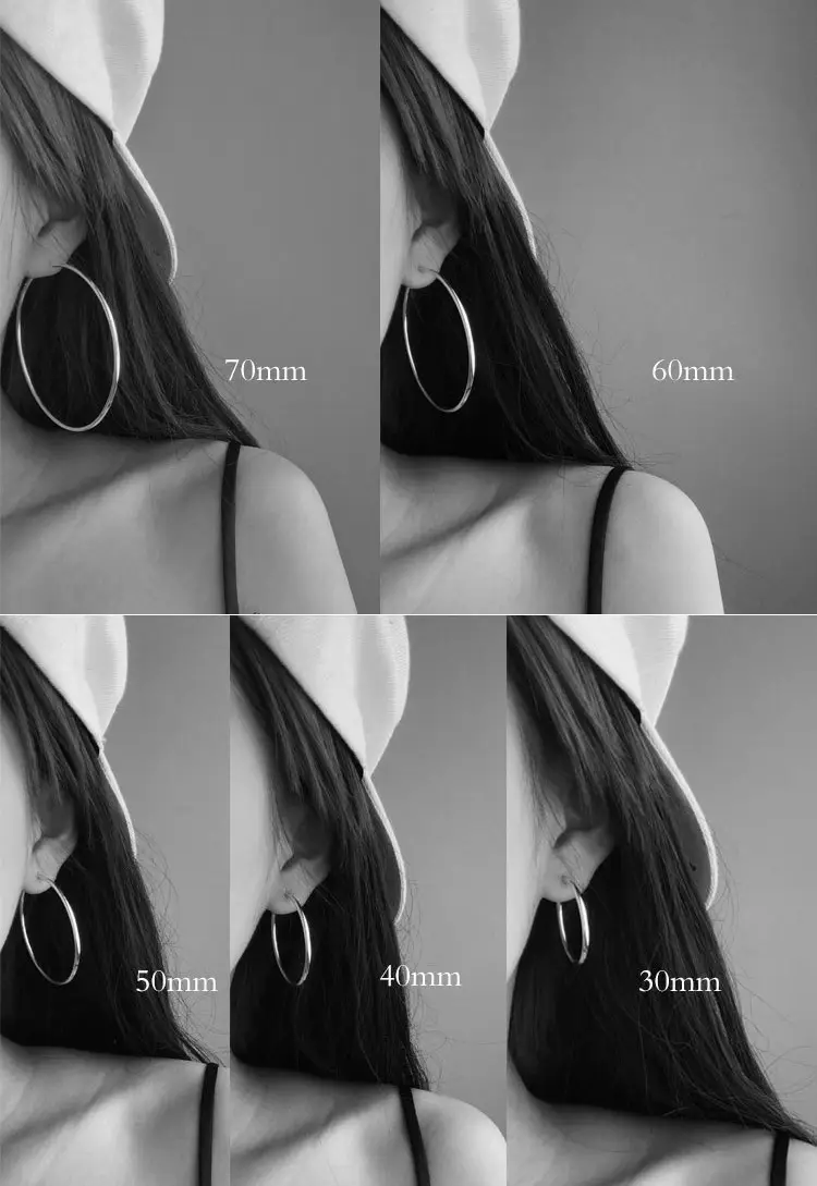 S925 Silver Big Ear Ring Earrings Round Size — feature 4