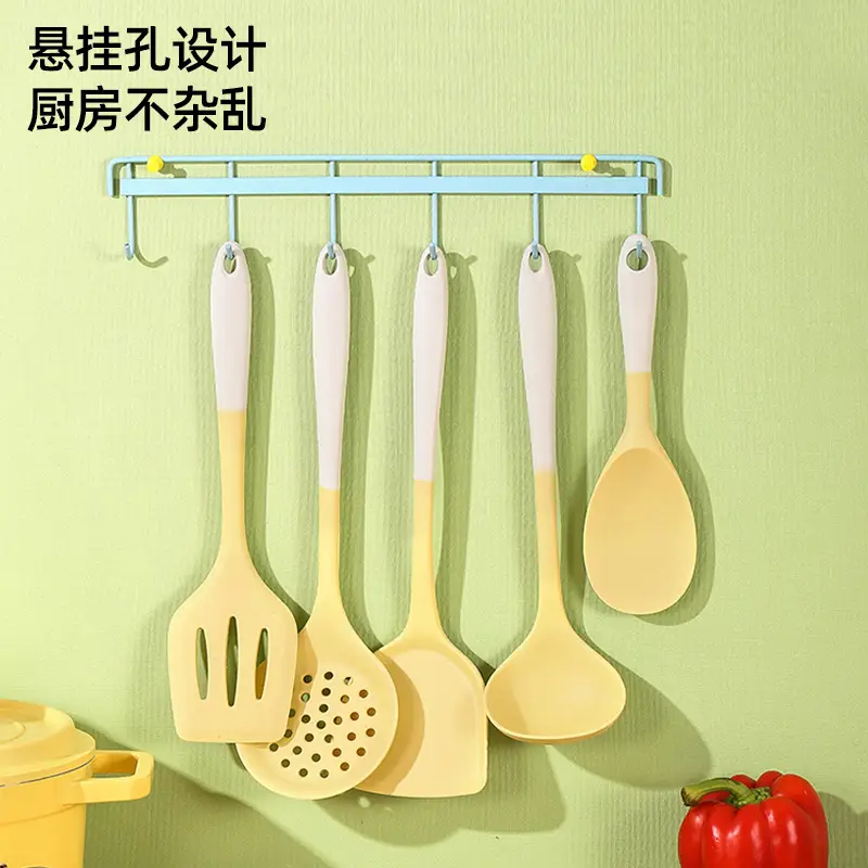 Silicone kitchenware cooking spatula soup spoon colander rice spoon colander suit silicone spatula food grade high temperature resistant in stock