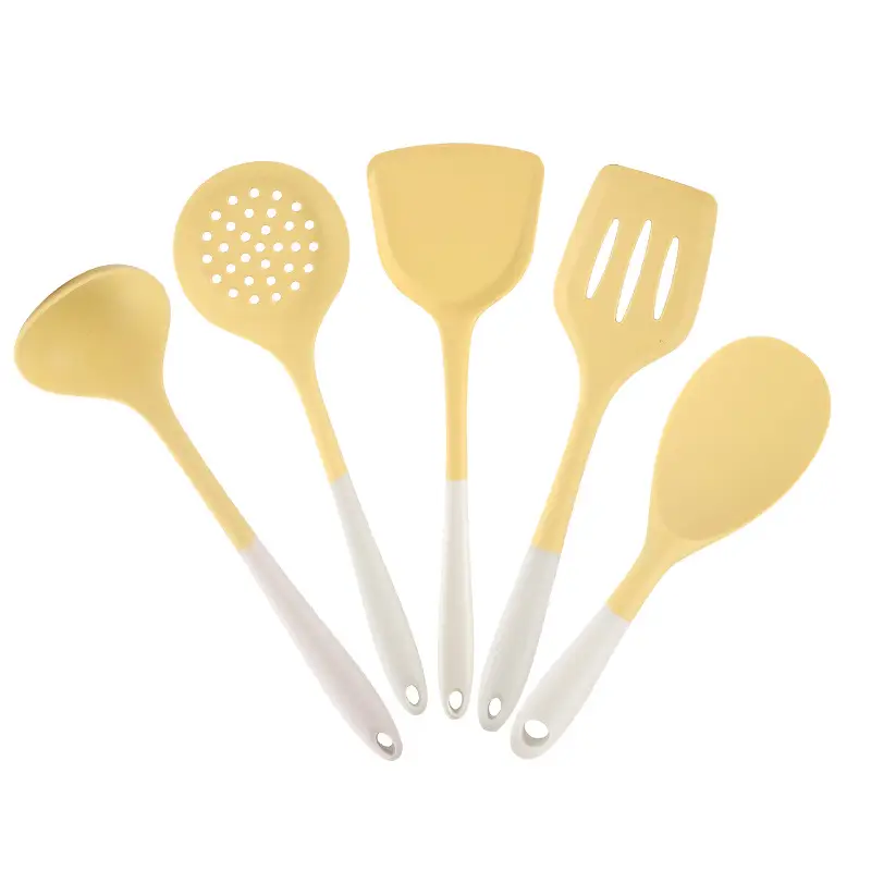 Silicone kitchenware cooking spatula soup spoon colander rice spoon colander suit silicone spatula food grade high temperature resistant in stock