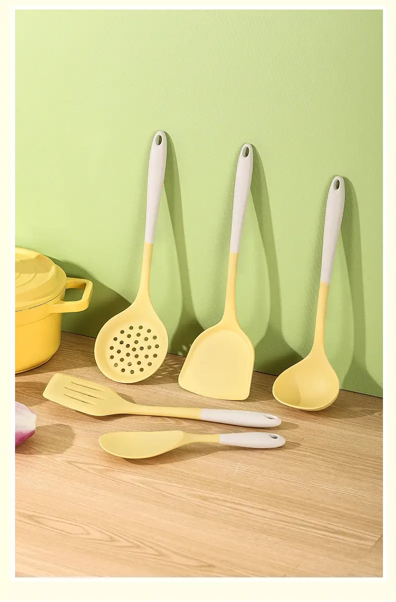 Silicone kitchenware cooking spatula soup spoon colander rice spoon colander suit silicone spatula food grade high temperature resistant in stock — feature 10