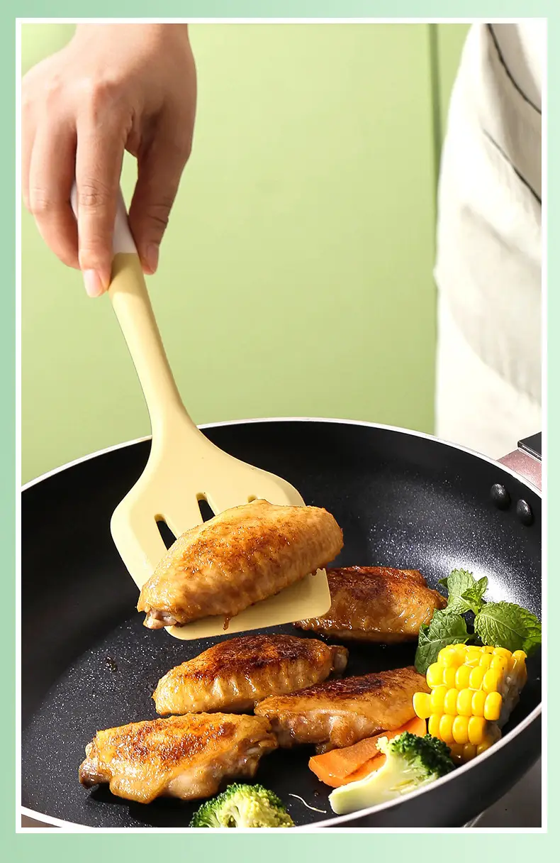 Silicone kitchenware cooking spatula soup spoon colander rice spoon colander suit silicone spatula food grade high temperature resistant in stock — feature 14