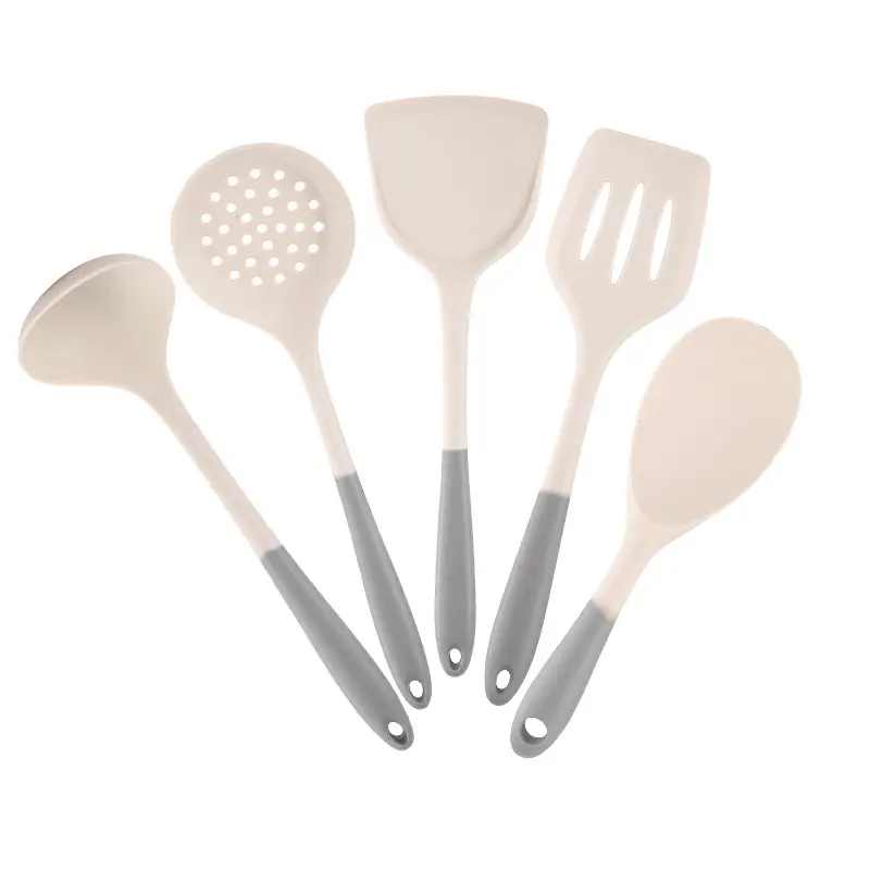 Silicone kitchenware cooking spatula soup spoon colander rice spoon colander suit silicone spatula food grade high temperature resistant in stock