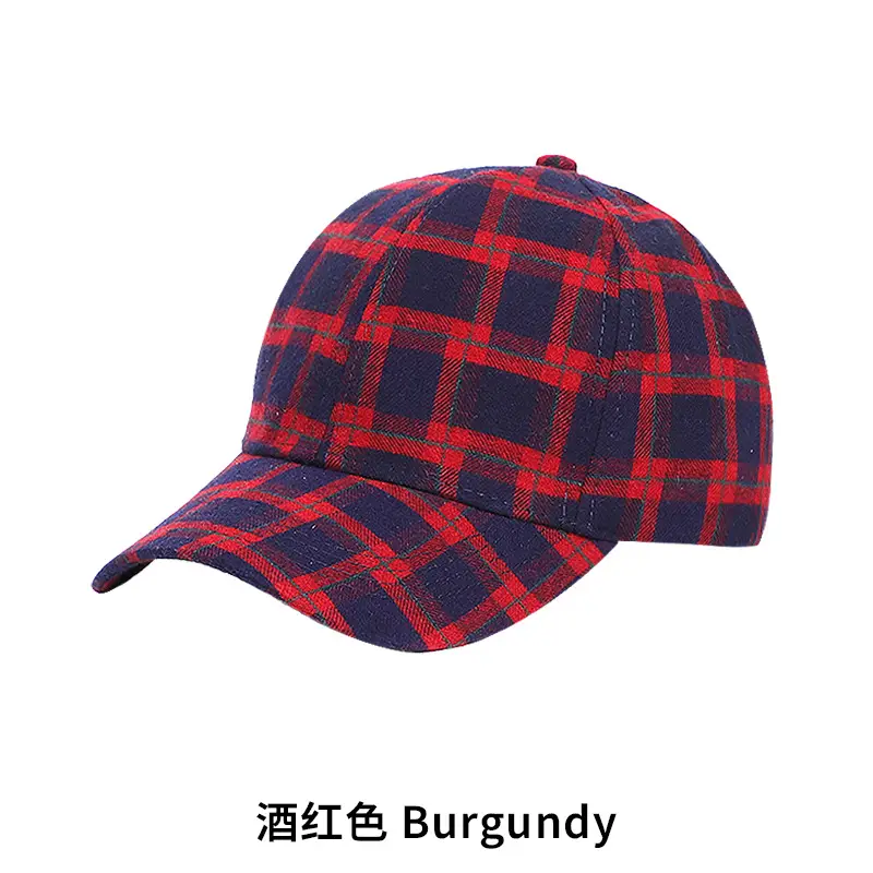 Women Plaid Duck Tongue Hat Black Spring Summer