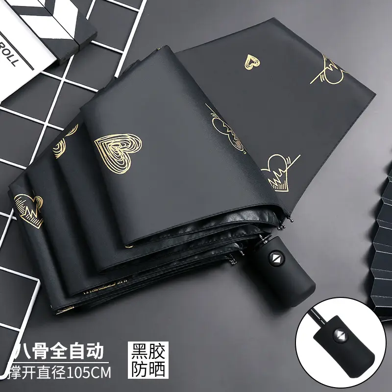 Fully Automatic Umbrella with UV Protection & Heart Design - Image 5