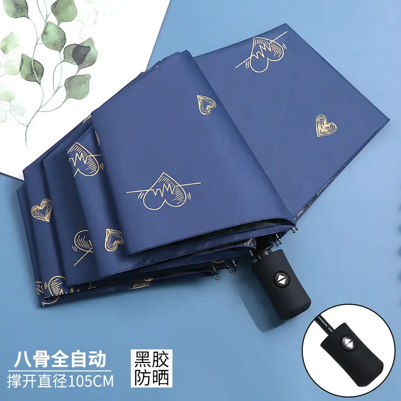 Fully Automatic Umbrella with UV Protection & Heart Design - Image 6
