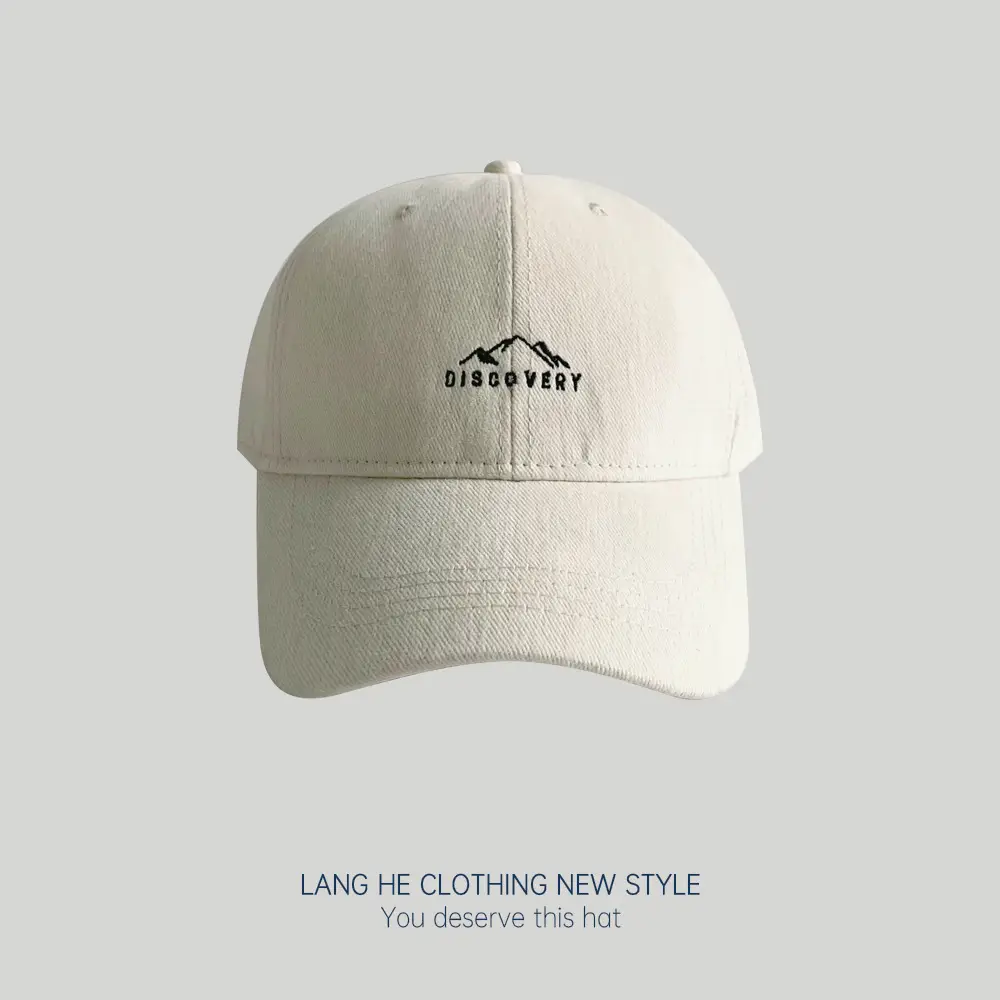 Men's White Embroidered Mountain Peak Baseball Cap - Image 12