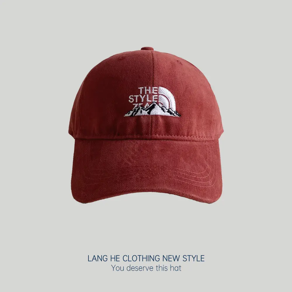 Men's White Embroidered Mountain Peak Baseball Cap - Image 15