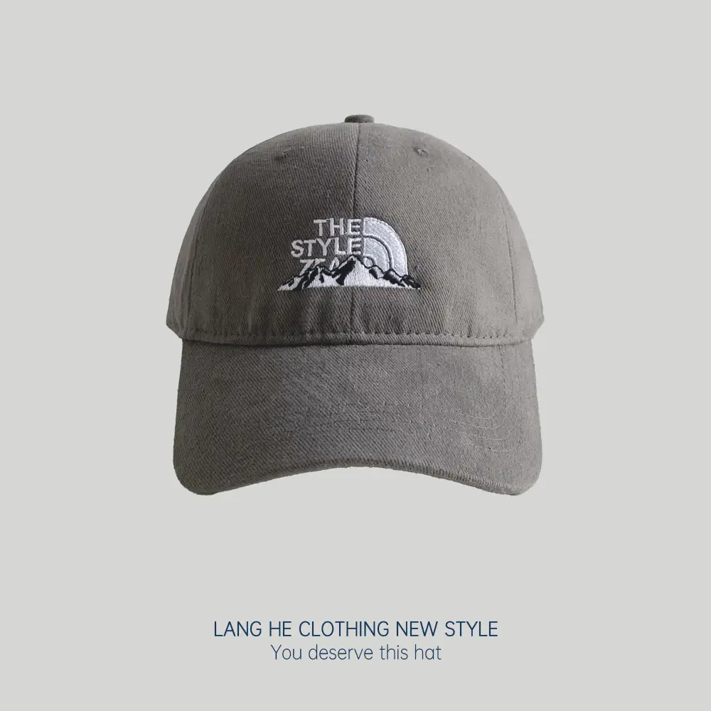 Men's White Embroidered Mountain Peak Baseball Cap - Image 3