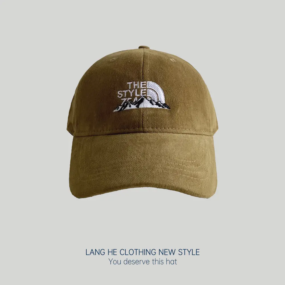 Men's White Embroidered Mountain Peak Baseball Cap - Image 5