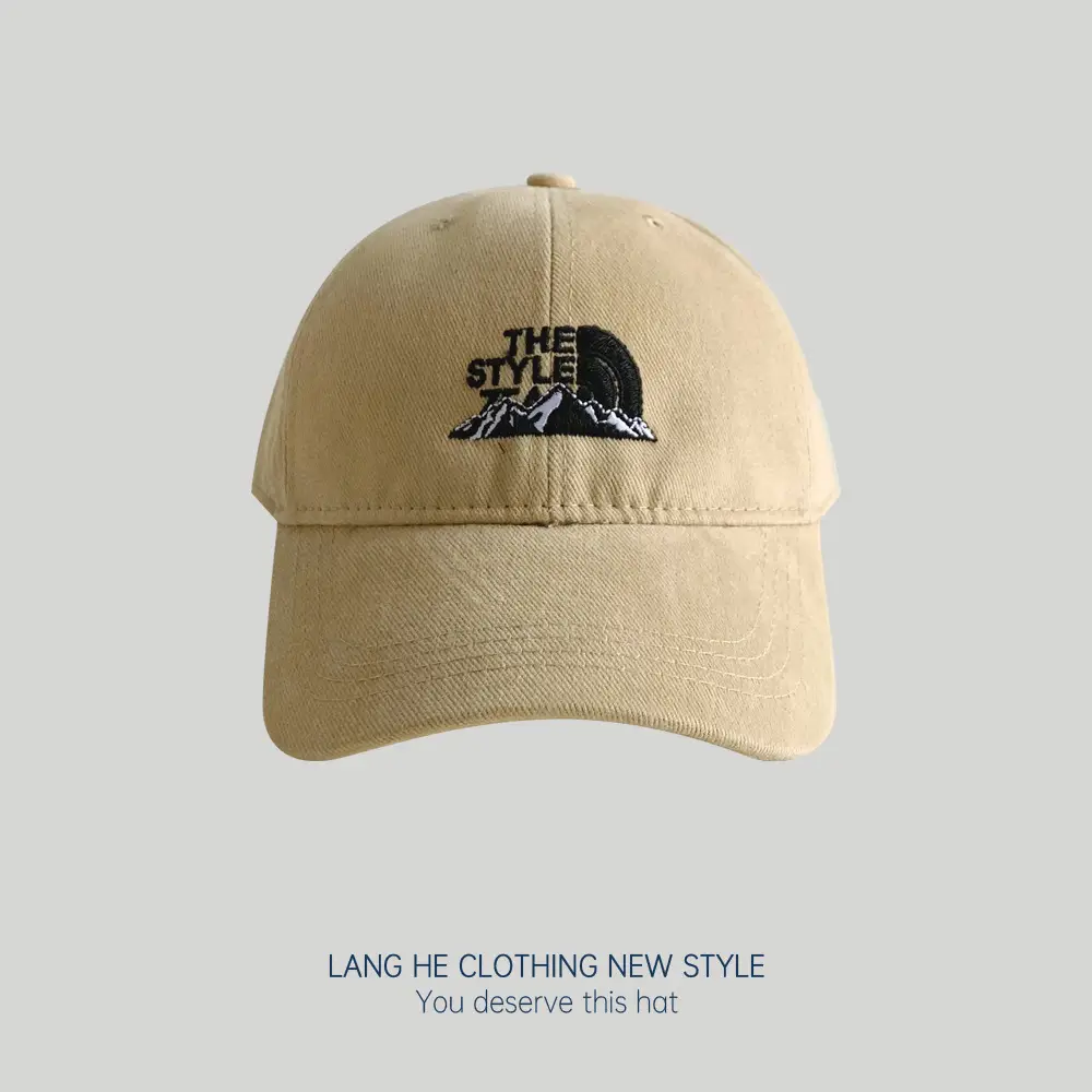 Men's White Embroidered Mountain Peak Baseball Cap - Image 7