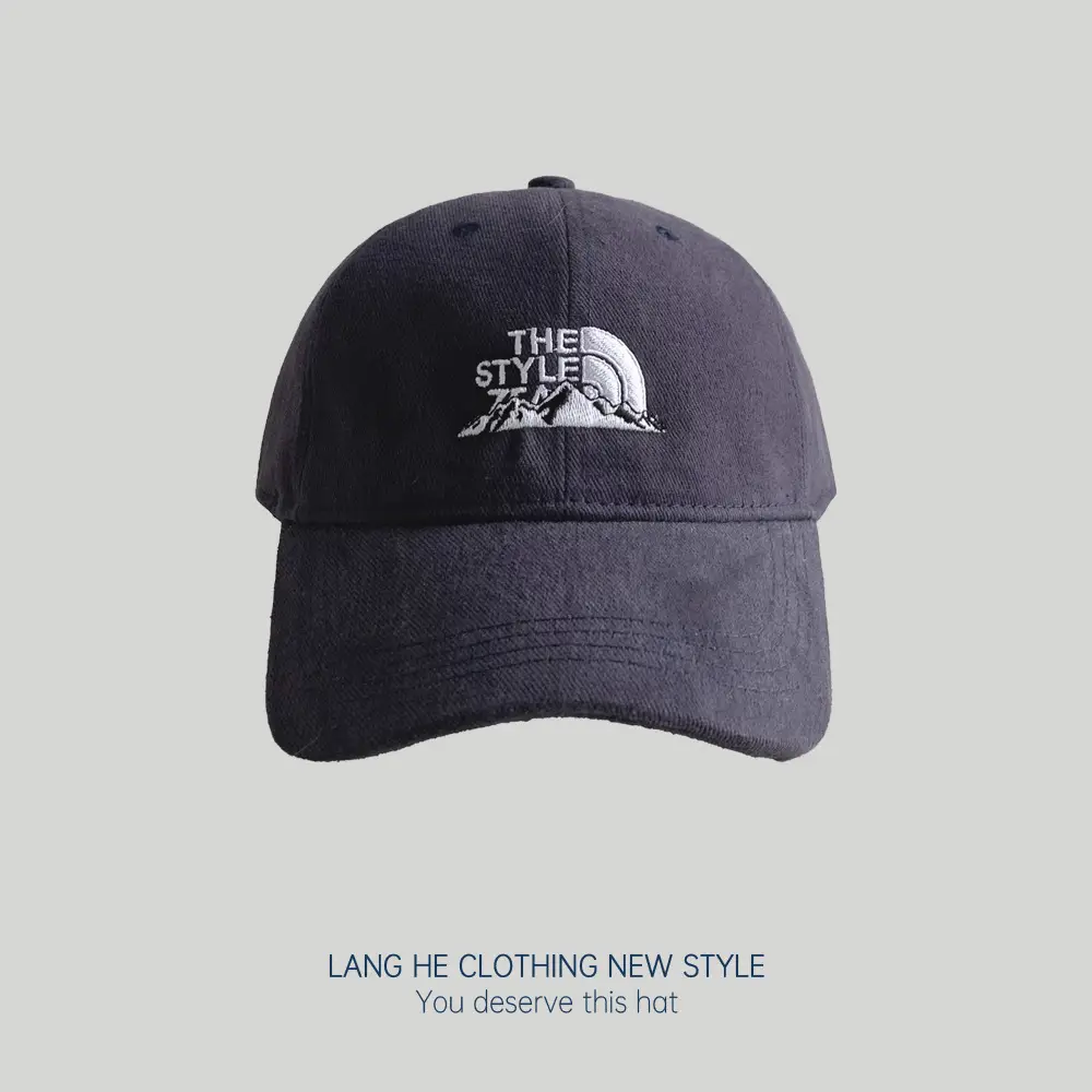 Men's White Embroidered Mountain Peak Baseball Cap - Image 9