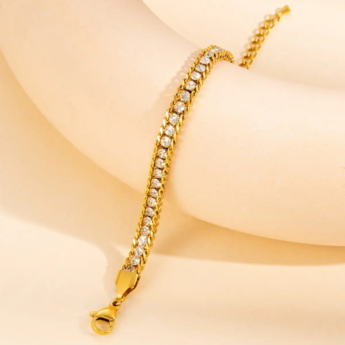 Luxury Titanium Bracelet with Micro-Inlay & Three-Layer Design