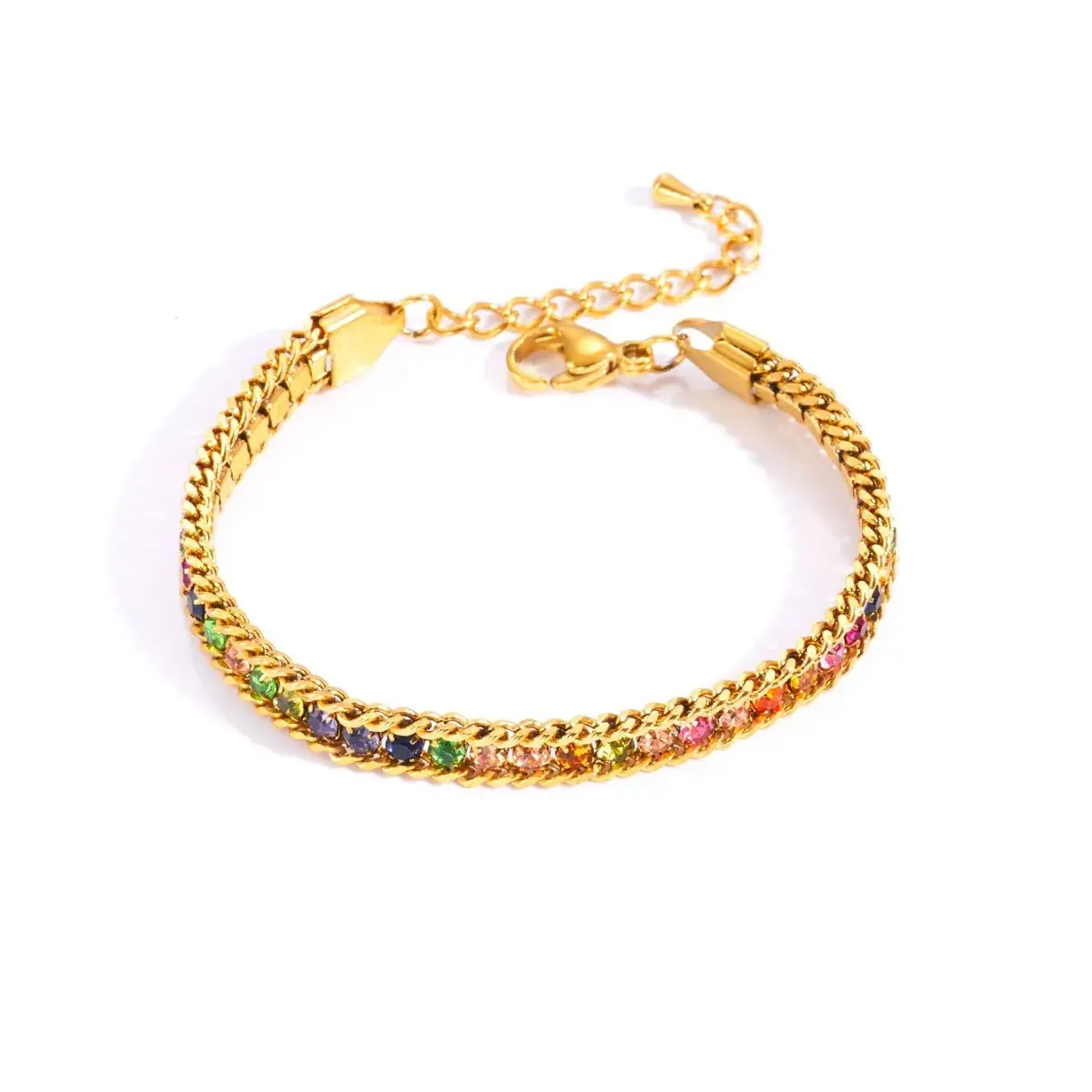 Luxury Titanium Bracelet with Micro-Inlay & Three-Layer Design