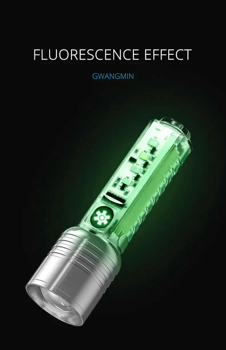 Cross-border Mini Zoom Laser Flashlight Steel Clip Fast Charging — feature 17