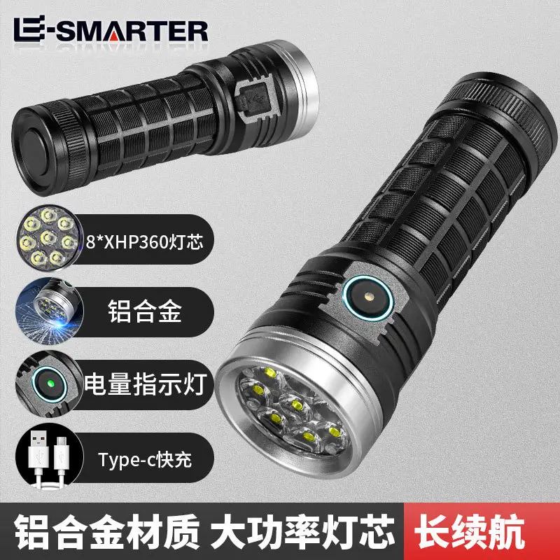 Cross-border Mini Zoom Laser Flashlight Steel Clip Fast Charging — feature 6