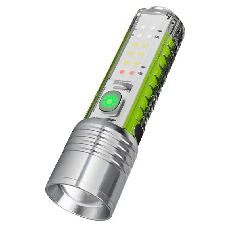 Cross-border Mini Zoom Laser Flashlight Steel Clip Fast Charging