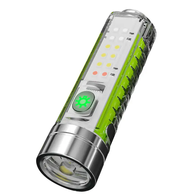 Cross-border Mini Zoom Laser Flashlight Steel Clip Fast Charging