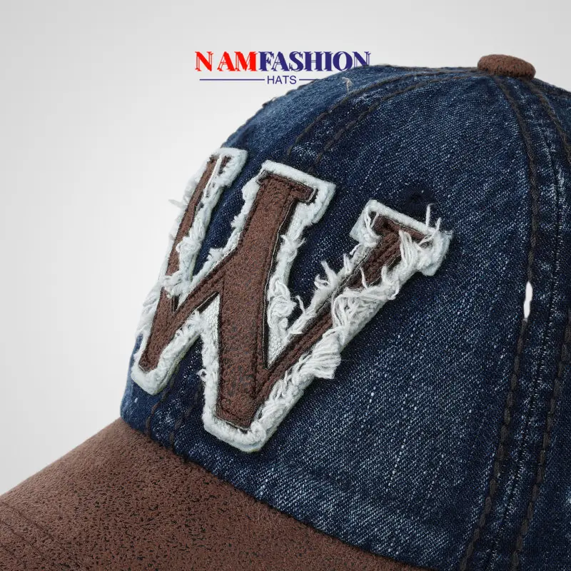 Women Denim Baseball Cap Wide Brim American Retro — feature 11