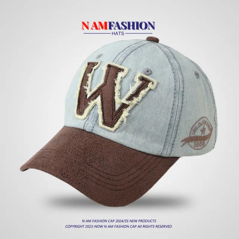 Women Denim Baseball Cap Wide Brim American Retro — feature 3