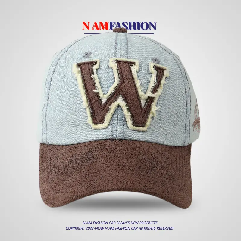 Women Denim Baseball Cap Wide Brim American Retro — feature 6