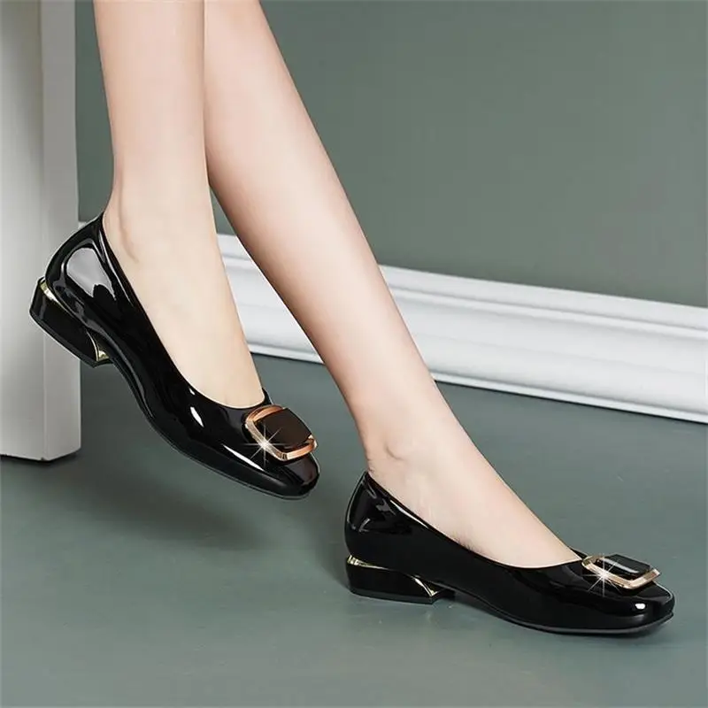 Single-layer Shoes Women's Soft Leather Summer 2024 New Korean Style Low Heel Thick Heel Casual All-match Shallow Mouth Slip-on Leather Shoes - Image 6