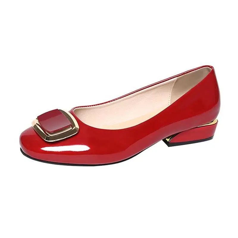 Single-layer Shoes Women's Soft Leather Summer 2024 New Korean Style Low Heel Thick Heel Casual All-match Shallow Mouth Slip-on Leather Shoes - Image 8