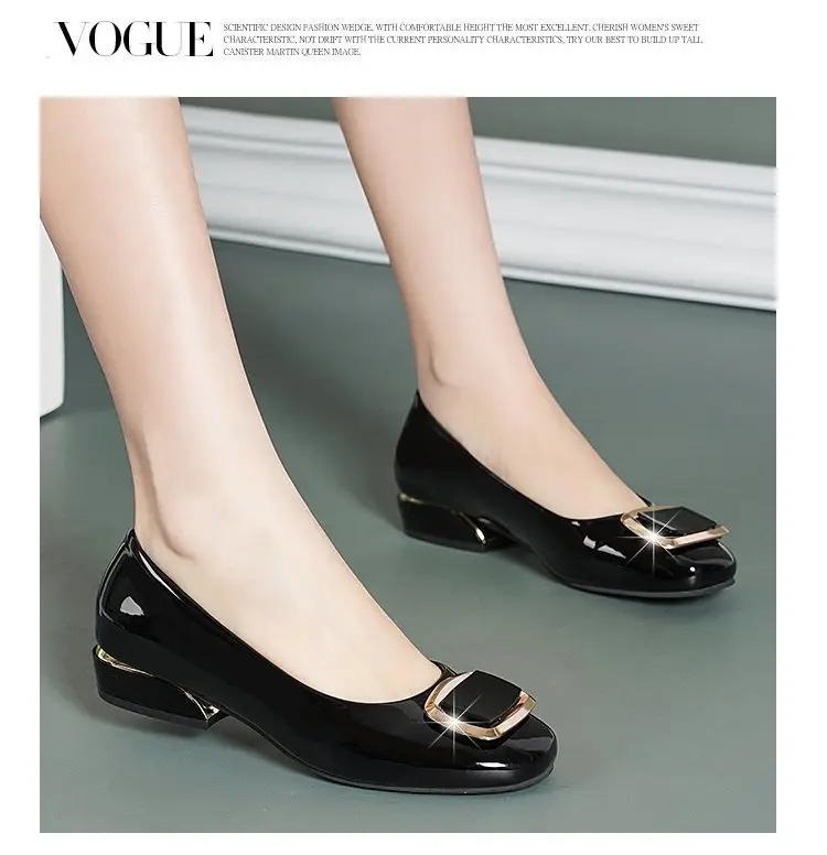Single-layer Shoes Women's Soft Leather Summer 2024 New Korean Style Low Heel Thick Heel Casual All-match Shallow Mouth Slip-on Leather Shoes — feature 12