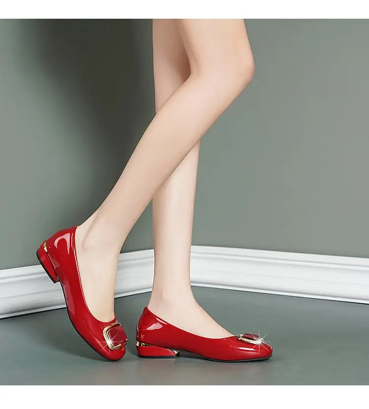 Single-layer Shoes Women's Soft Leather Summer 2024 New Korean Style Low Heel Thick Heel Casual All-match Shallow Mouth Slip-on Leather Shoes — feature 15
