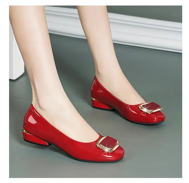 Single-layer Shoes Women's Soft Leather Summer 2024 New Korean Style Low Heel Thick Heel Casual All-match Shallow Mouth Slip-on Leather Shoes — feature 18