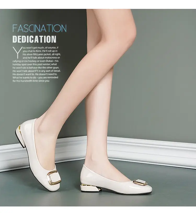 Single-layer Shoes Women's Soft Leather Summer 2024 New Korean Style Low Heel Thick Heel Casual All-match Shallow Mouth Slip-on Leather Shoes — feature 21