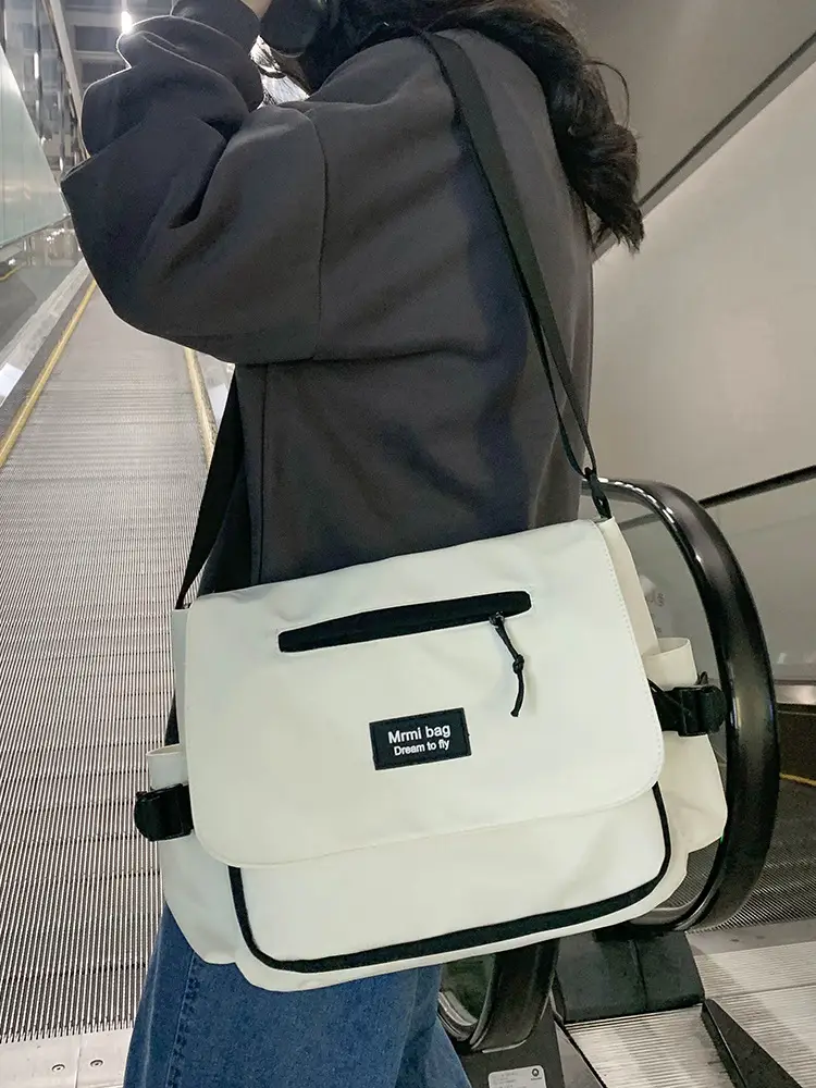 White Japanese Messenger Bag for Women - Image 6