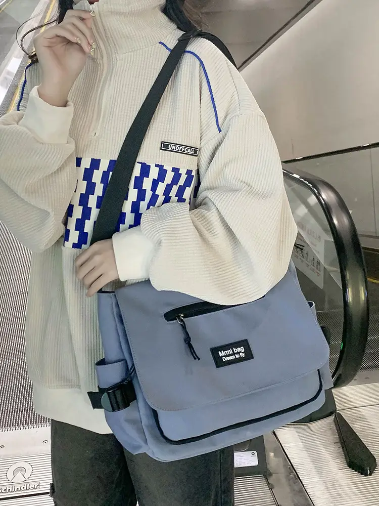 White Japanese Messenger Bag for Women - Image 7