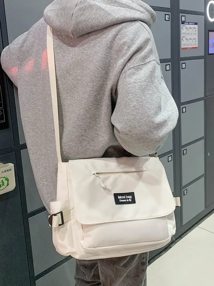 White Japanese Messenger Bag for Women - Image 8