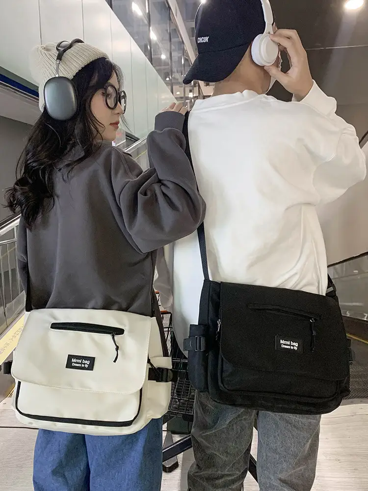 White Japanese Messenger Bag for Women - Image 9