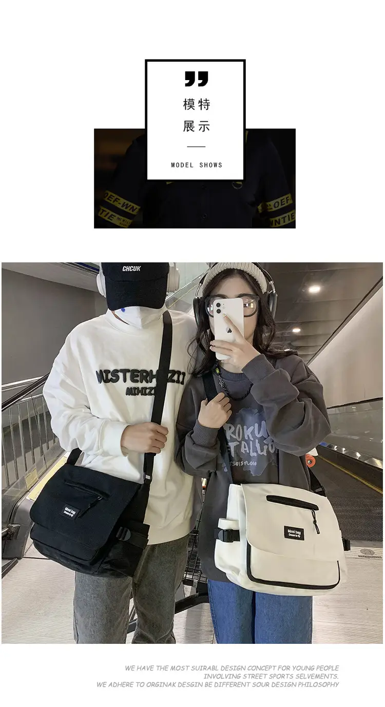 White Japanese Messenger Bag for Women — feature 3