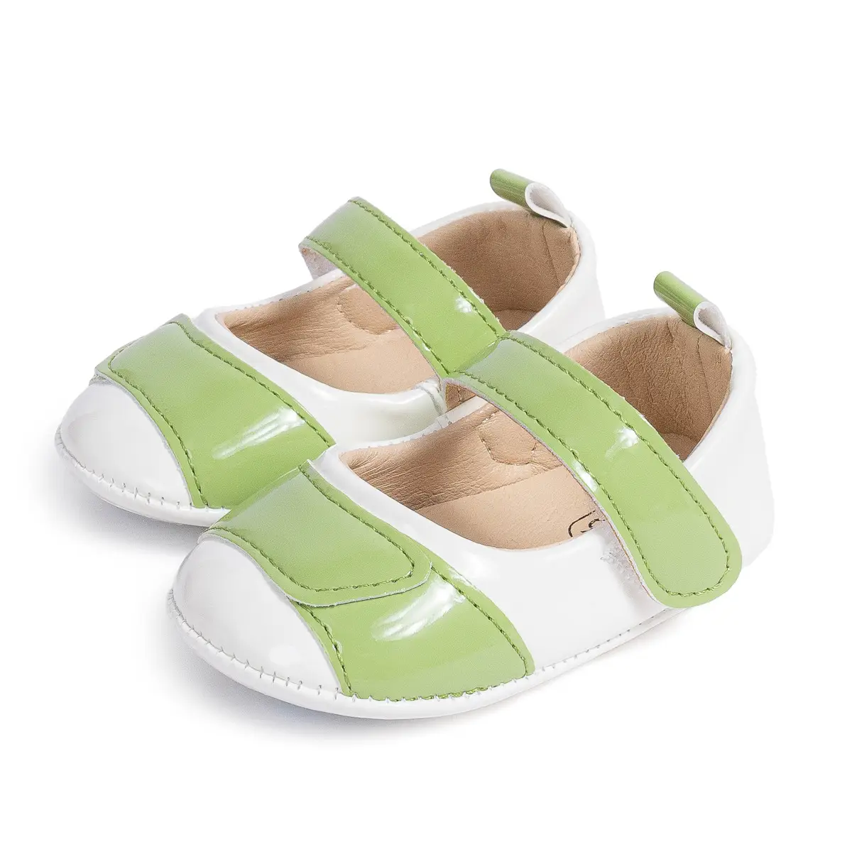 Green Patent Leather Toddler Sandals with Rubber Sole