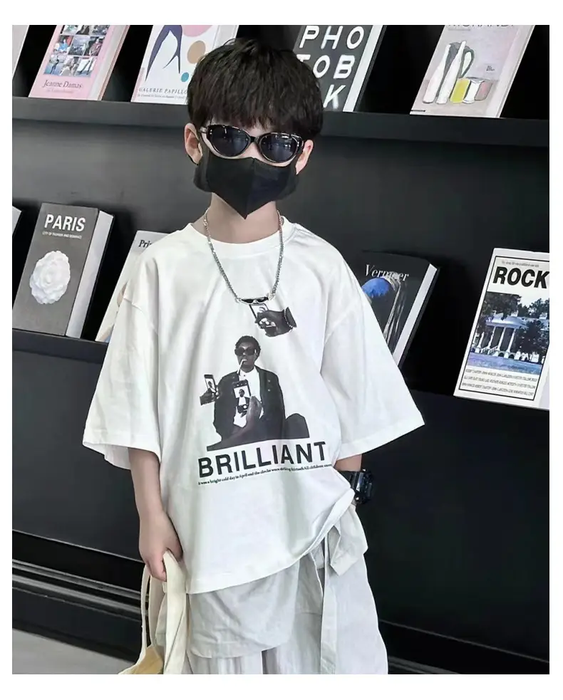 Boys T-Shirt White Cartoon Brilliant 2025 Summer — feature 12