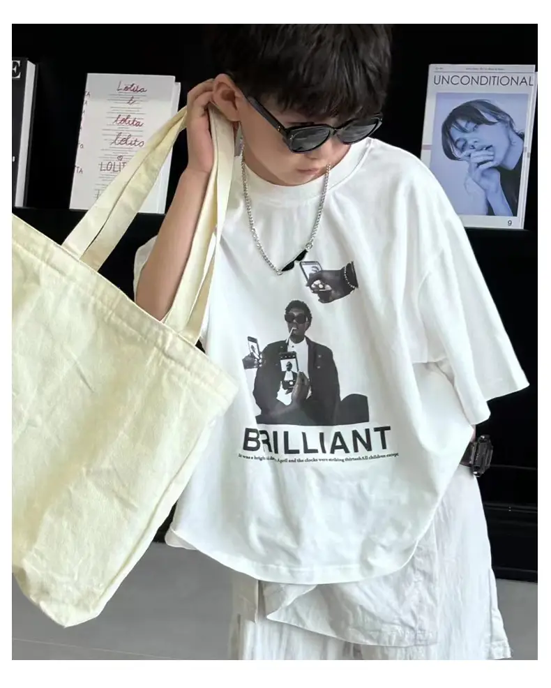 Boys T-Shirt White Cartoon Brilliant 2025 Summer — feature 14