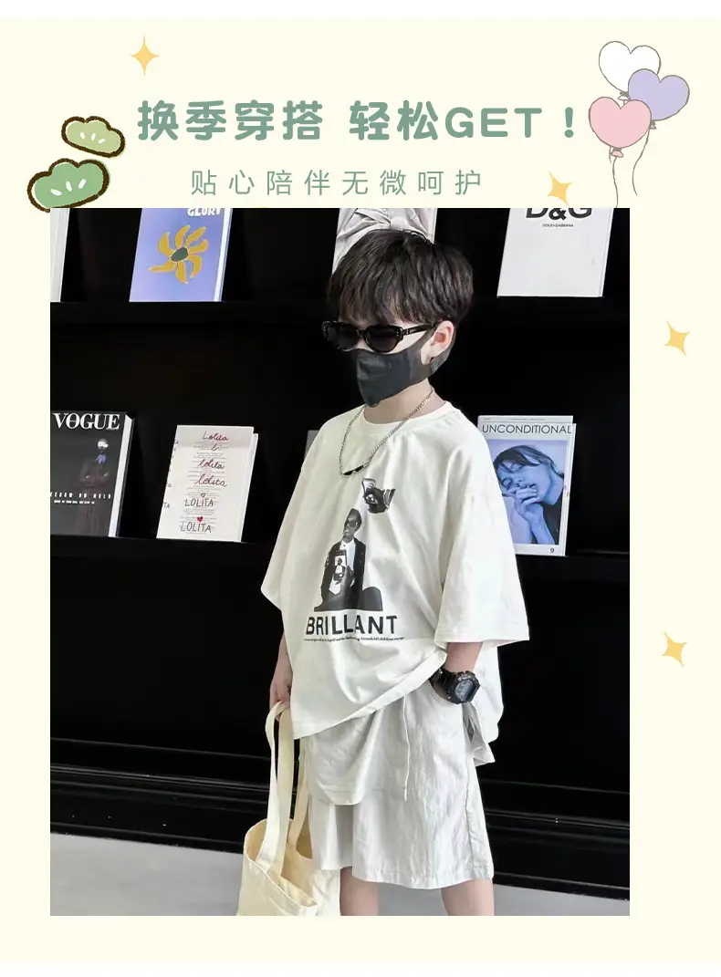 Boys T-Shirt White Cartoon Brilliant 2025 Summer — feature 3