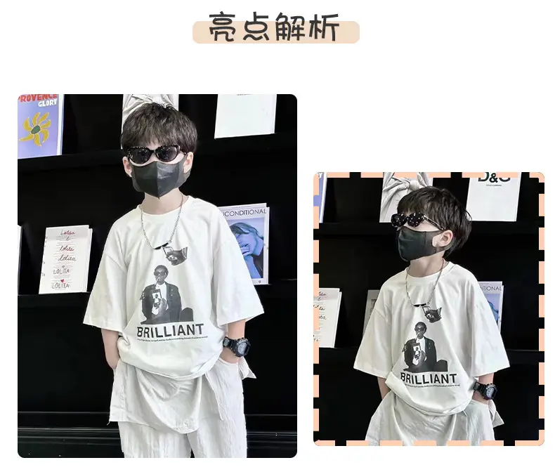 Boys T-Shirt White Cartoon Brilliant 2025 Summer — feature 9
