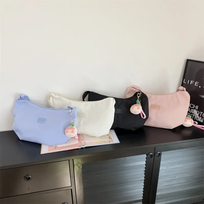 2024 Women's Nylon Shoulder Bag with Keychain