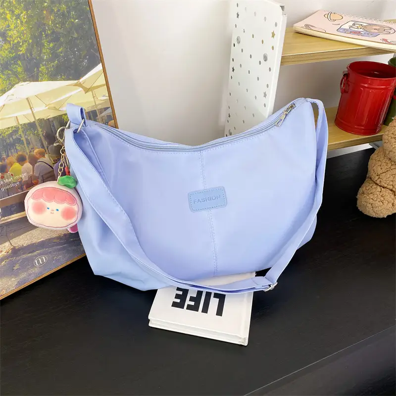2024 Women's Nylon Shoulder Bag with Keychain