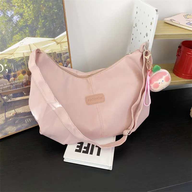 2024 Women's Nylon Shoulder Bag with Keychain