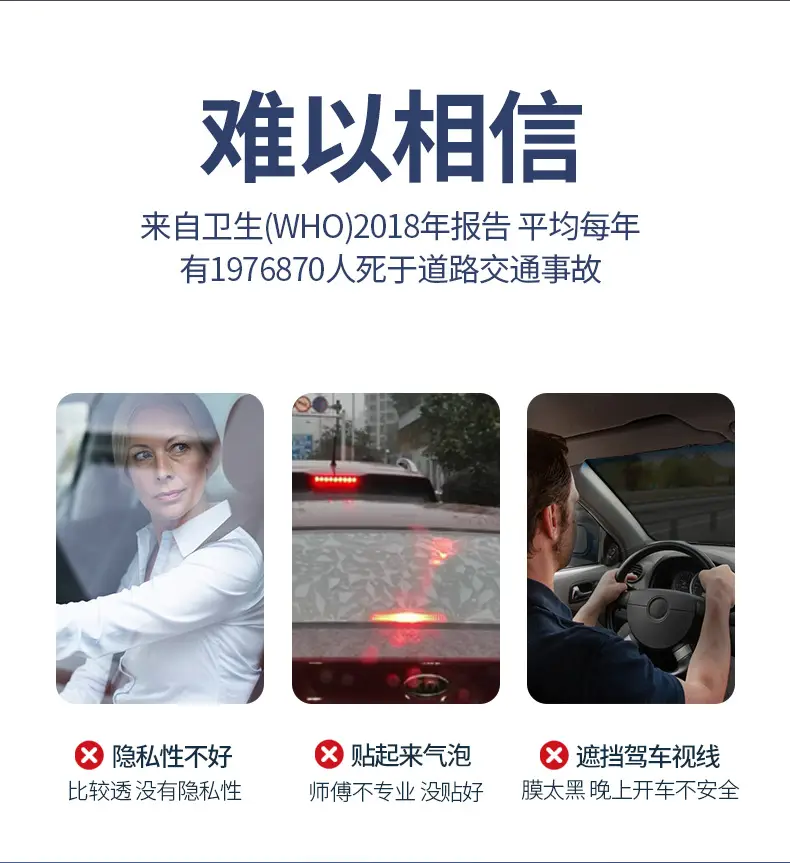 High Definition Glass Film for Car Windows Heat & UV Protection — feature 3