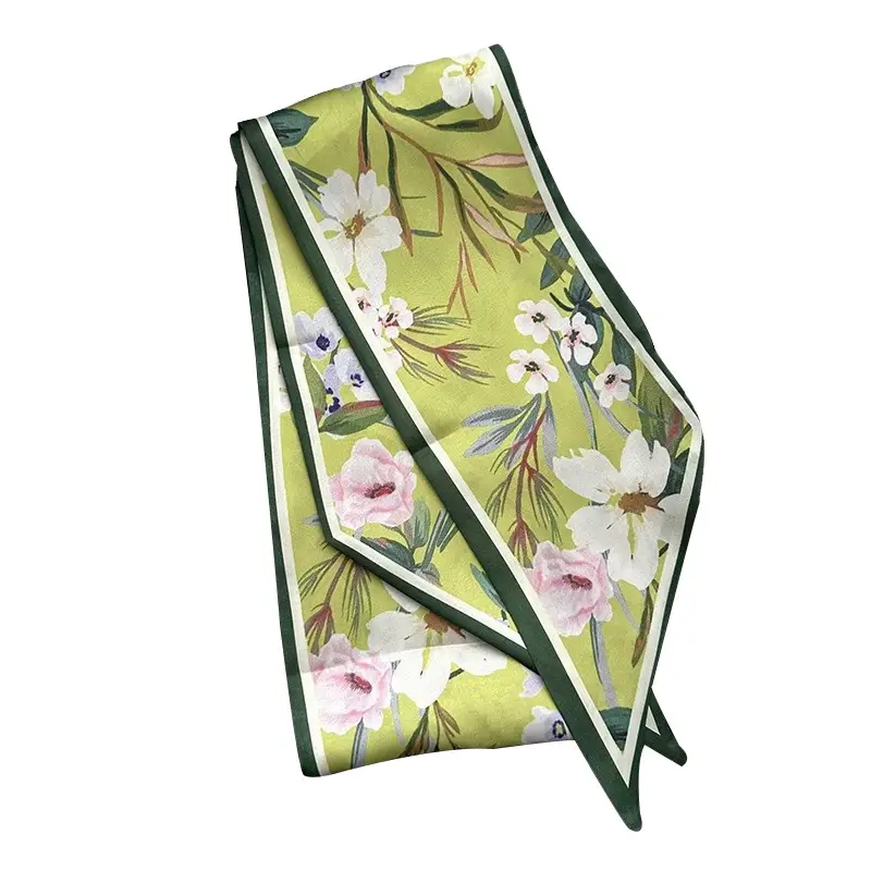 Long Silk Scarf Hair Belt Women Spring Autumn Matching Set