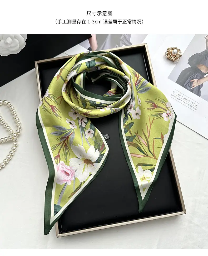 Long Silk Scarf Hair Belt Women Spring Autumn Matching Set — feature 4