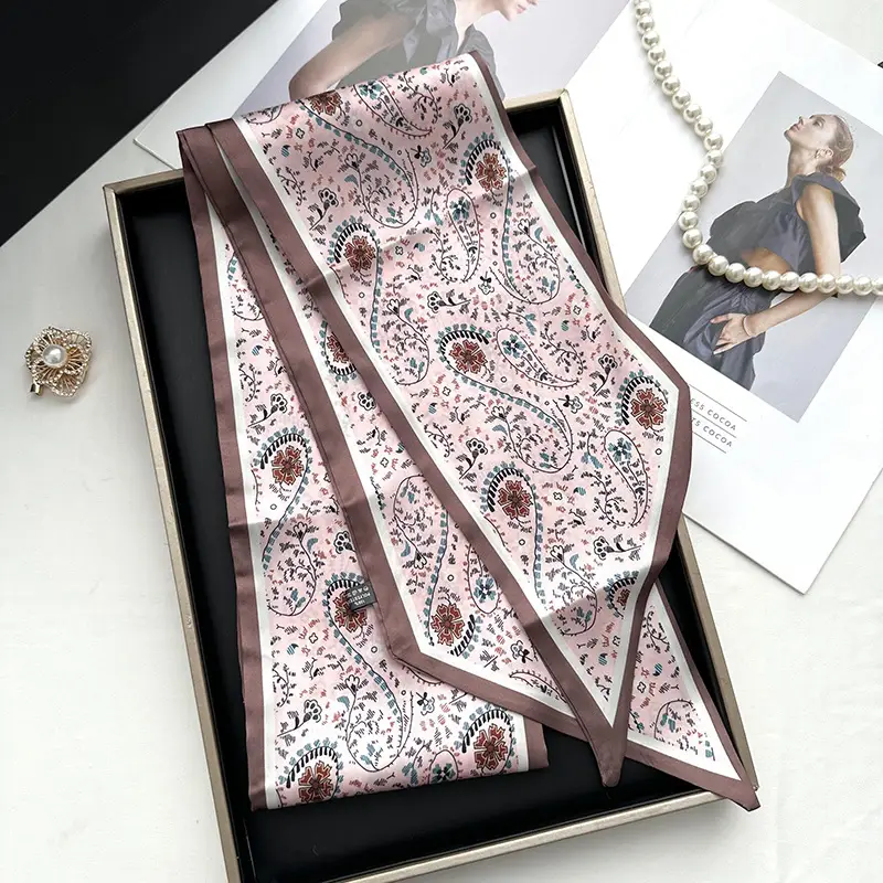 Long Silk Scarf Hair Belt Women Spring Autumn Matching Set