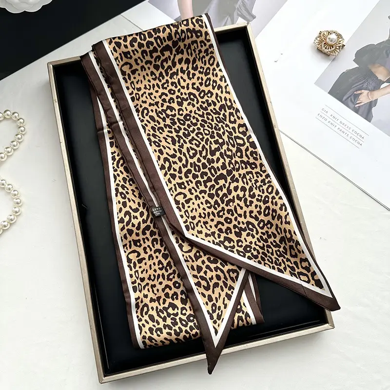 Long Silk Scarf Hair Belt Women Spring Autumn Matching Set